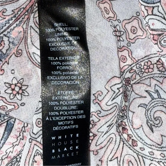 White House Black Market Paisley Lace Trim Sleeveless V-Neck Blouse Boho Chic - Picture 7 of 9